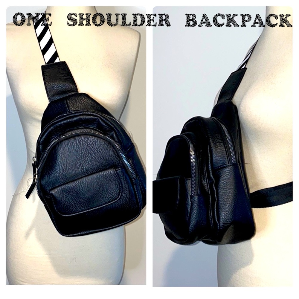 Sling backpack single strap black NWT